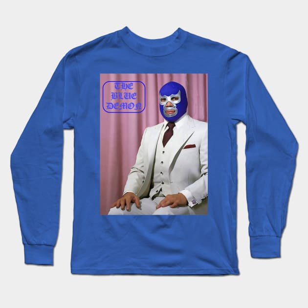The Blue Demon oil paint Long Sleeve T-Shirt by ryanmpete
